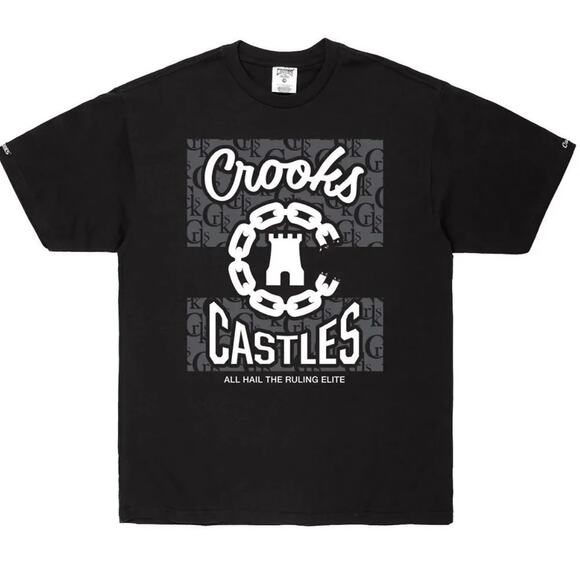 Crooks & Castles Gray Chain Monogram Short Sleeve Tee Shirt Size XL New w/ Tag - Picture 1 of 4